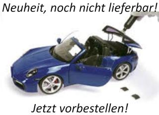 PORSCHE 911 (992.2) TARGA 4 GTS - 2025 – BLUE METALLIC W/MOVABLE TOP Minichamps 1:18 Metallmodell Türen, Motorhaube und Kofferraum zu öffnen!  Date de parution inconnue