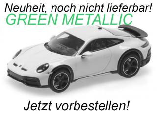 PORSCHE 911 DAKAR - 2022 - GREEN METALLIC Minichamps 1:18 Metallmodell mit zu öffnenden Türen und Haube(n)  Date de parution inconnue