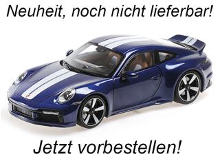 PORSCHE 911 (992) SPORT CLASSIC – 2022 – BLUE METALLIC Minichamps 1:18 Metallmodell <br> Availability unknown (not before June 2024)