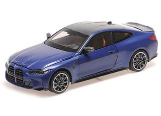BMW M4 - 2020 - BLUE METALLIC Minichamps 1:18 Metallmodell mit zu öffnenden Türen und Haube(n)