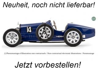 Bugatti T35 1925 Dark Blue  Norev 1:12 Metallmodell (Türen/Hauben nicht zu öffnen!)  Date de parution inconnue (pas avant le 3. trimestre 2024)