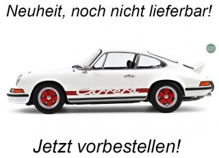 Porsche 911 Carrera RS 2.7 1973 Grand-Prix-White & Red  Norev 1:12 Metallmodell (Türen/Hauben nicht zu öffnen!) <br> Date de parution inconnue (pas avant le 4. trimestre 2025)