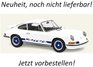 Porsche 911 Carrera RS 2.7 1973 Grand Prix White/Blue  Norev 1:12 Metallmodell (Türen/Hauben nicht zu öffnen!)  Liefertermin nicht bekannt (nicht vor 2. Quartal 2027)