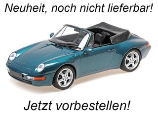 PORSCHE 911 (993) CABRIOLET - 1994 - GREEN METALLIC Minichamps 1:18 Metallmodell, Türen, Motorhaube... nicht zu öffnen  Liefertermin nicht bekannt