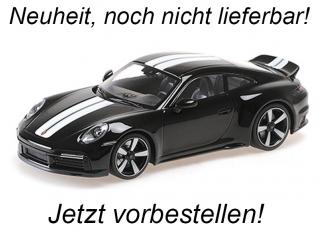 PORSCHE 911 (992) SPORT CLASSIC – 2022 – BLACK Minichamps 1:18 Metallmodell, Türen, Motorhaube... nicht zu öffnen  Liefertermin nicht bekannt (nicht vor Juni 2024)