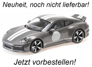 PORSCHE 911 (992) SPORT CLASSIC – 2022 – GREY METALLIC Minichamps 1:18 Metallmodell, Türen, Motorhaube... nicht zu öffnen <br> Date de parution inconnue (pas avant juin 2024)