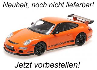 PORSCHE 911 GT3 RS - 2007 - ORANGE Minichamps 1:18 Metallmodell, Türen, Motorhaube... nicht zu öffnen <br> Liefertermin nicht bekannt