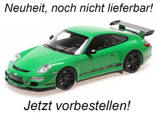 PORSCHE 911 GT3 RS - 2007 - GREEN Minichamps 1:18 Metallmodell, Türen, Motorhaube... nicht zu öffnen <br> Liefertermin nicht bekannt