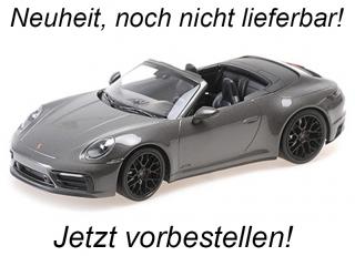 PORSCHE 911 CARRERA 4 GTS CABRIOLET - 2020 - GREY METALLIC Minichamps 1:18 Metallmodell, Türen, Motorhaube... nicht zu öffnen <br> Liefertermin nicht bekannt