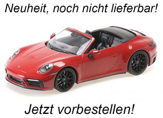 PORSCHE 911 CARRERA 4 GTS CABRIOLET - 2020 - RED Minichamps 1:18 Metallmodell, Türen, Motorhaube... nicht zu öffnen