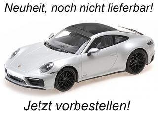 PORSCHE 911 CARRERA 4 GTS - 2020 - SILVER Minichamps 1:18 Metallmodell, Türen, Motorhaube... nicht zu öffnen  Date de parution inconnue
