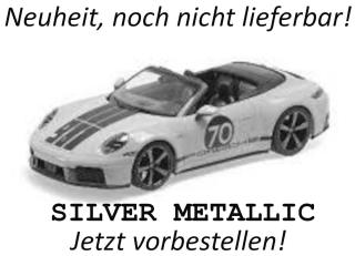 PORSCHE 911 (992.2) CARRERA GTS CABRIOLET 911 SPIRIT 70 - 2025 - SILVER METALLIC Minichamps 1:18 Metallmodell (Türen, Motorhaube... nicht zu öffnen!)  Liefertermin nicht bekannt