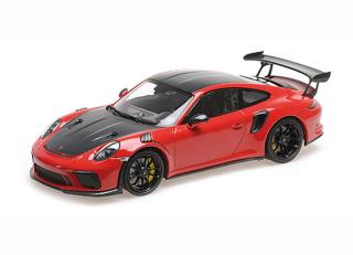 PORSCHE 911 GT3RS (991.2) - 2019 - RED W/ WEISSACH PACKAGE W/ BLACK WHEELS Minichamps 1:18 Metallmodell, Türen, Motorhaube... nicht zu öffnen