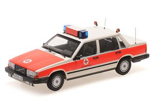 VOLVO 740 GL - 1986 - DRK ASCHAFFENBURG Minichamps 1:18 Metallmodell, Türen, Motorhaube... nicht zu öffnen