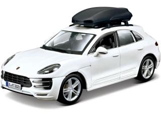 Porsche Macan mit Dachbox weiß Burago 1:24