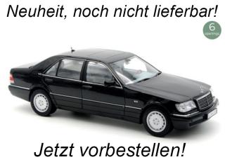 Mercedes-Benz S600 1997 Obsidian Black metallic  Norev 1:18 Metallmodell 4 Türen, Motorhaube und Kofferraum zu öffnen!  Liefertermin nicht bekannt (nicht vor 1. Quartal 2026)