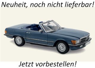 Mercedes-Benz 500 SL 1982 Labrador Blue Norev 1:18 Metallmodell 2 Türen, Motorhaube und Kofferraum zu öffnen! Liefertermin nicht bekannt (nicht vor 4. Quartal 2026)