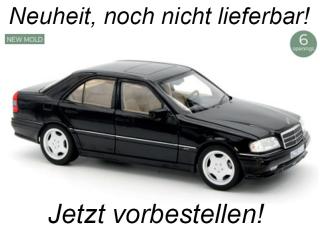 Mercedes-Benz C36 AMG 1993 Obsidian Black metallic  Norev 1:18 Metallmodell 4 Türen, Motorhaube und Kofferraum zu öffnen!  Liefertermin nicht bekannt (nicht vor 1. Quartal 2026)