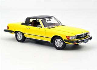 Mercedes-Benz 450 SL US-Version 1979 - Yellow Norev 1:18 Metallmodell Türen, Motorhaube und Kofferraum zu öffnen!