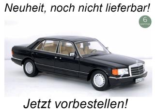 Mercedes-Benz 560 SEL 1991 Black   Norev 1:18 Metallmodell 4 Türen, Motorhaube und Kofferraum zu öffnen! Liefertermin nicht bekannt (nicht vor 3. Quartal 2026)