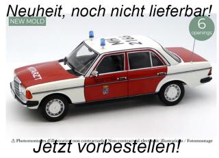 Mercedes-Benz 200 1984 Emergency Ambulance 1:18 Norev 1:18 Metallmodell 4 Türen, Motorhaube und Kofferraum zu öffnen!
