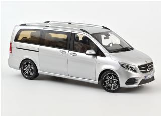Mercedes-Benz V-Class AMG-Line 2018 Silver Norev 1:18 Metallmodell 3 Türen und Kofferraum zu öffnen!