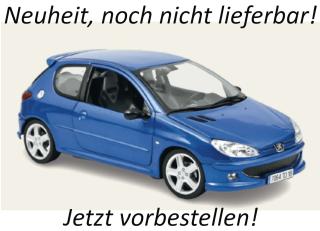 Peugeot 206 RC 2003 - Recif Blue Norev 1:18 Metallmodell 2 Türen, Motorhaube und Kofferraum zu öffnen! Wiederauflage Liefertermin nicht bekannt (nicht vor 1. Quartal 2027)