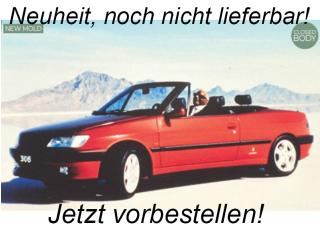 Peugeot 306 Cabriolet 1994 Diablo Red  Norev 1:18 Metallmodell (Türen/Hauben nicht zu öffnen!)  Date de parution inconnue (pas avant le 1. trimestre 2026)