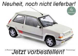 Renault Supercinq GT Turbo Ph II 1989 Panda White 1:18 (Reprod 2024) Norev 1:18 Metallmodell 2 Türen, Motorhaube und Kofferraum zu öffnen! <br> Date de parution inconnue (pas avant le 4. trimestre 2024)