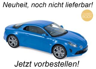 Alpine A110 Pure 2018 - Alpine Blue Norev 1:18 Metallmodell (Türen/Hauben nicht zu öffnen!) <br> Liefertermin nicht bekannt (nicht vor 2. Quartal 2024)