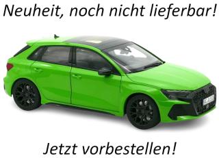 Audi RS 3 Sportback 2025 Kyalami Green  Norev 1:18 Metallmodell 4 Türen, Motorhaube und Kofferraum zu öffnen! Liefertermin nicht bekannt (nicht vor Oktober 2026)