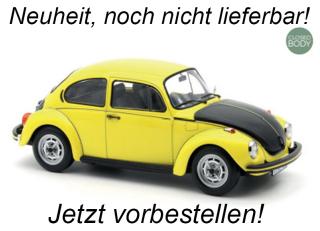 VW 1303 1973 Yellow/Black  Norev 1:18 Metallmodell (Türen/Hauben nicht zu öffnen!)  Date de parution inconnue (pas avant décembre 2025)