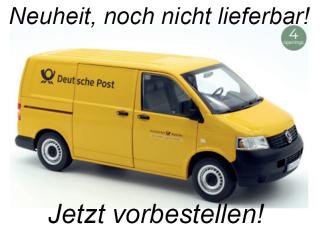 VW T5 Bus Transporter 2003 gelb Post  Norev Metallmodell 1:18 (3 Türen und Kofferraum zu öffnen!)  Liefertermin nicht bekannt (nicht vor Dezember 2025)