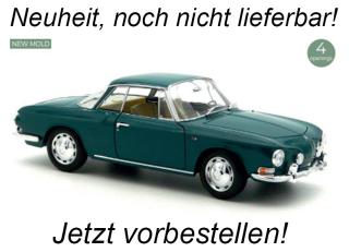 VW Karmann Ghia 1500 1963 Smaragd Green  Norev Metallmodell 1:18 (Türen, Motorhaube, Kofferraum zu öffnen!)  Date de parution inconnue (pas avant le 1. trimestre 2026)