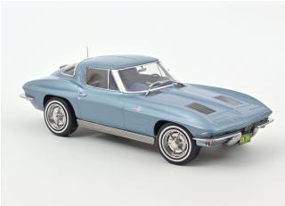 Chevrolet Corvette Sting Ray 1963 - Light Blue metallic Norev 1:18 Metallmodell (Türen/Hauben nicht zu öffnen!)