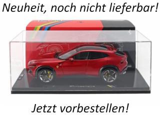 FERRARI PUROSANGUE (2022) - ROSSO MAGMA (RED MET.) in Plexiglasvitrine Polistil 1:18 Lieferbar ab Februar 2026
