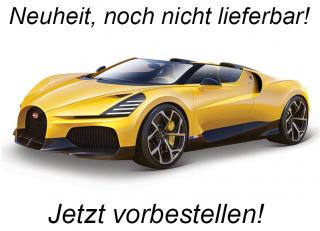 Bugatti W16 Mistral gelb Burago 1:18 Metallmodell <br> Liefertermin nicht bekannt