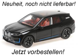 BMW iX - 2022 - BLACK METALLIC Minichamps 1:18 Metallmodell mit zu öffnenden Türen und Haube(n) <br> Date de parution inconnue