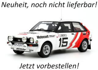 Ford Fiesta 1600 Gr.2 Rallye Monte Carlo 1979  FORD FIESTA 1600 GR.2 #15 R.CLARK / RALLYE MONTE CARLO 1979 OttO mobile 1:18 Resinemodell (Türen, Motorhaube... nicht zu öffnen!)  Available from early October 2026