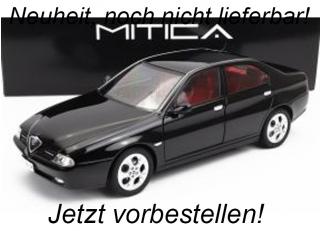 ALFA ROMEO 166 3.0 V6 1998 –  BLACK with RED INTERIOR MITICA 1:18 Metallmodell (Vordertüren zu öffnen) <br> Available from February 2024