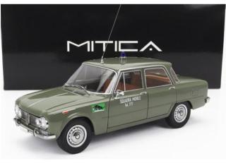 ALFA ROMEO - GIULIA 1.6 Ti POLIZIA MILANO 1963 - SQUADRA MOBILE TEL. 777 - VERDE LUCIDO - GREEN MITICA 1:18 Metallmodell (Vordertüren zu öffnen)