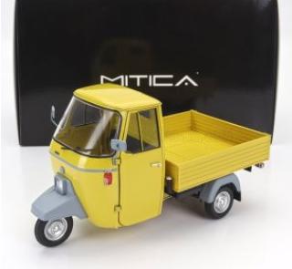 PIAGGIO APE P501 VAN open 1979 - YELLOW WITH SHOWCASE MITICA 1:18 Metallmodell