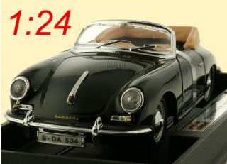 Porsche 356 B Cabriolet schwarz Burago Bijoux Collezione 1:24