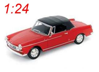 Peugeot 404 Cabriolet geschlossenes Dach 1963 rot Welly 1:24