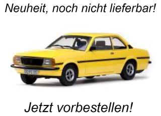 Opel Ascona B SR 1975 , signal yellow SunStar Metallmodell 1:18 <br> Availability unknown (not before Q2 2025)