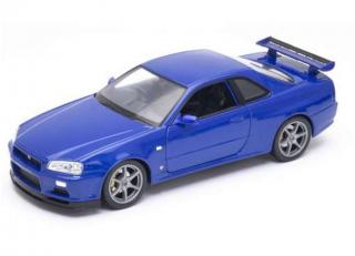 Nissan Skyline GT-R R34, blue Welly 1:24