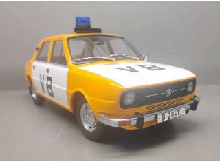 Skoda 105L 1976  Czechoslovakia police VB, orange/white Triple9 1:18 (Türen, Motorhaube... nicht zu öffnen!)