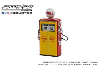 Zapfsäule 1954 Tokheim 350 Twin Gas Pump Shell Oil, *Vintage Gas Pumps Series 12*, yellow/red Greenlight 1:18