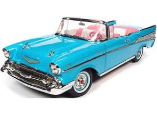 Chevrolet Bel Air 1957 Barbie Aqua blue Auto World 1:18