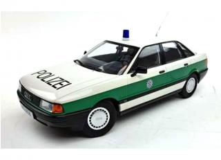 Audi 80 B3 1989 *Polizei*, white/green   Triple9 1:18 (Türen, Motorhaube... nicht zu öffnen!)